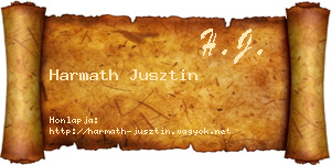 Harmath Jusztin névjegykártya