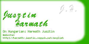 jusztin harmath business card